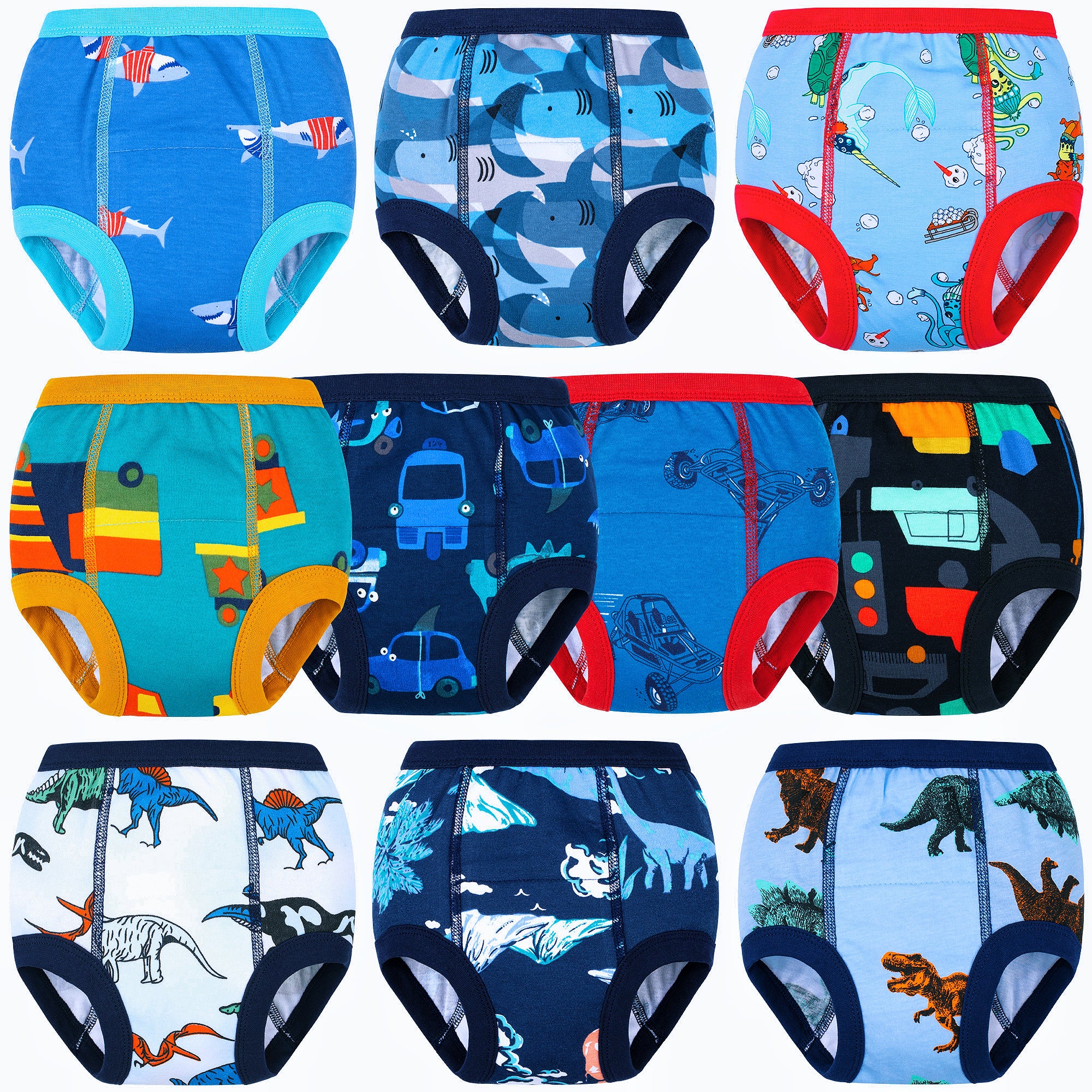 BIG ELEPHANT Potty Training Underwear 10 Packs Absorbent Toddler Training Pants for Boys and Girls, 12 Months - 9 Years