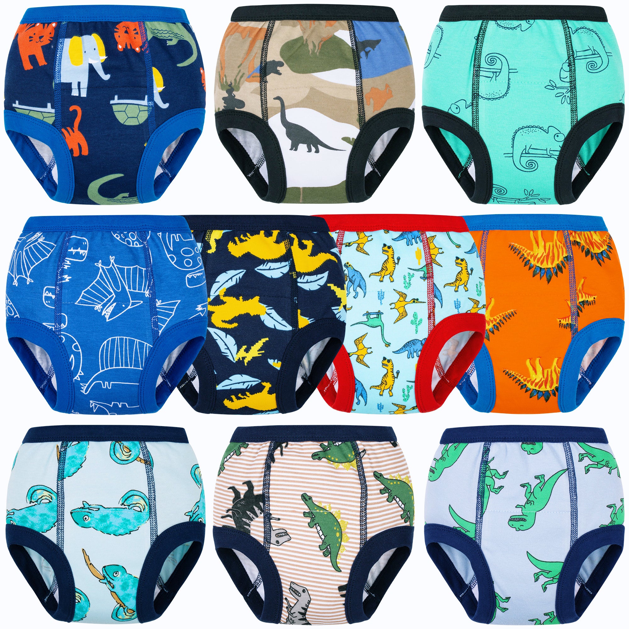 BIG ELEPHANT Potty Training Underwear 10 Packs Absorbent Toddler Training Pants for Boys and Girls, 12 Months - 9 Years