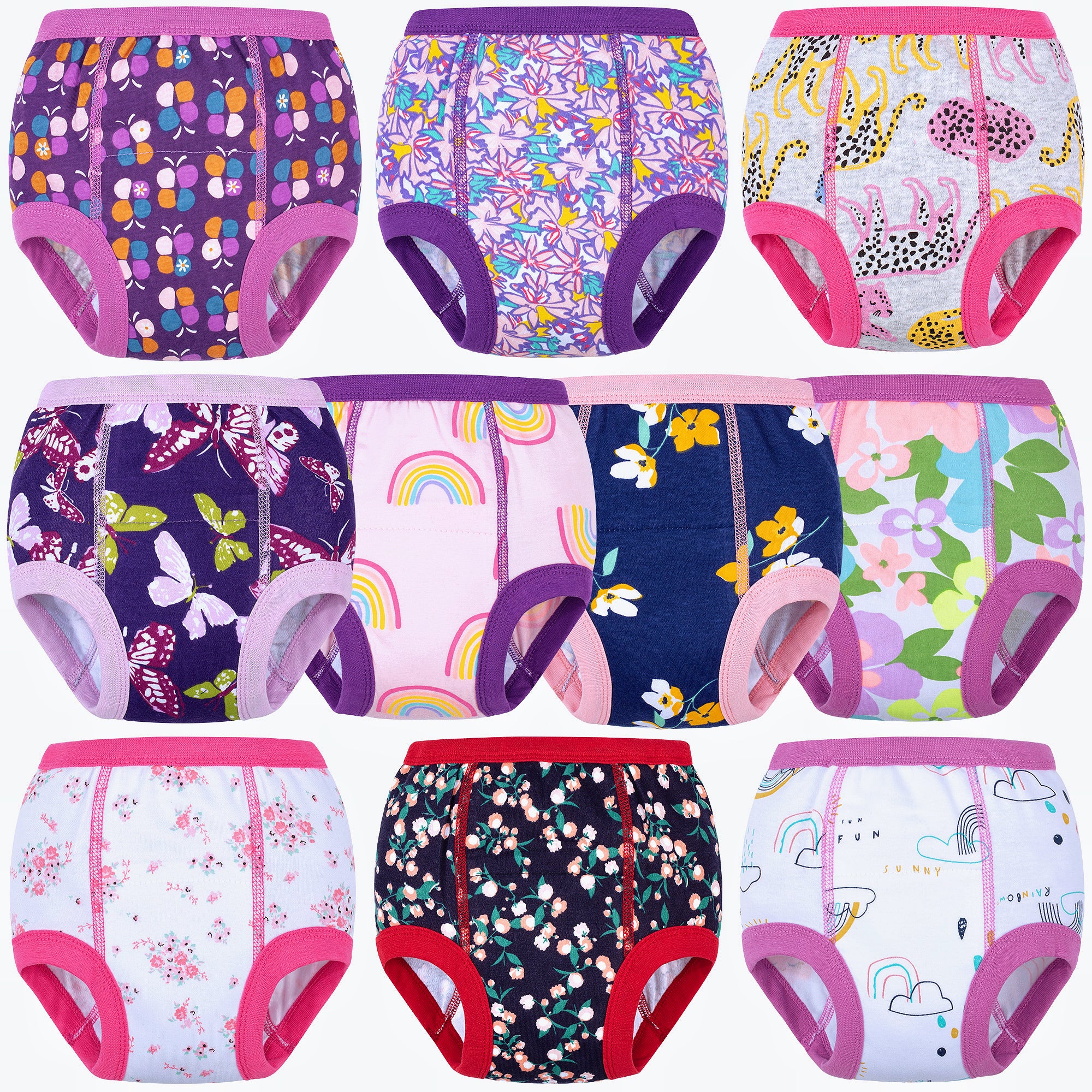 BIG ELEPHANT Potty Training Underwear 10 Packs Absorbent Toddler Training Pants for Boys and Girls, 12 Months - 9 Years