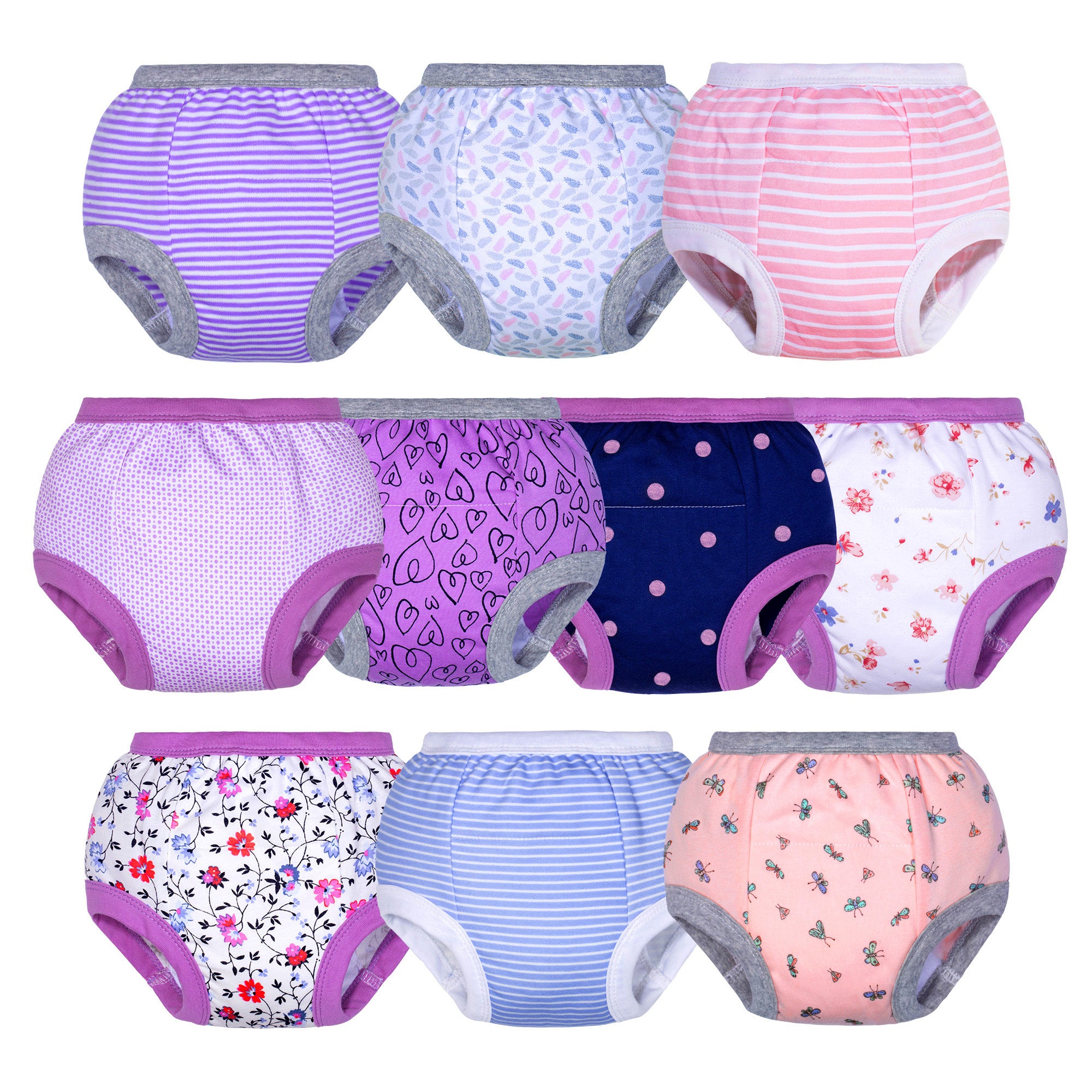 10pcs Baby Girls Training Underwear for Toddler 100% Cotton Training Pants  Soft and Absorbent 12 Months-5T
